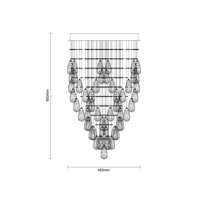 Lámpara de techo LED de cristal MAJURO LED/30W/230V Ø 45 cm, cromo brillante + mando a distancia