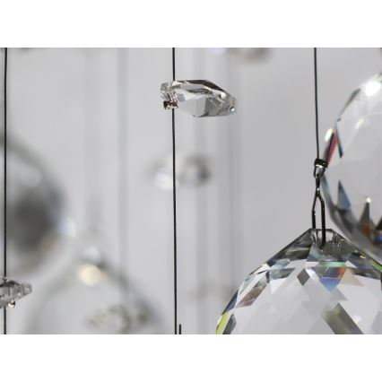 Lámpara de techo de cristal LED NAURU LED/24W/230V Ø 40 cm cromo brillante + mando a distancia