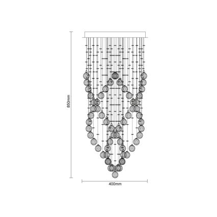 Lámpara de techo de cristal LED NAURU LED/24W/230V Ø 40 cm cromo brillante + mando a distancia