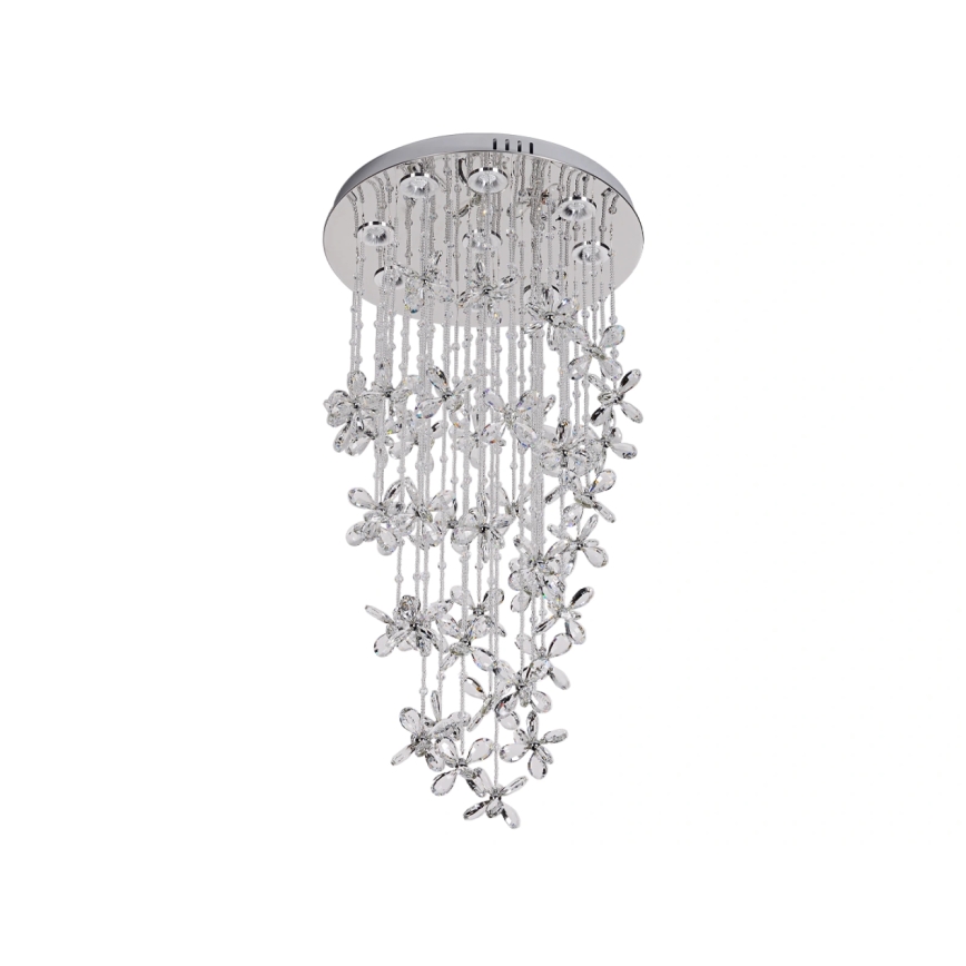 Lámpara de techo de cristal LED SAMOA LED/30W/230V Ø 40 cm cromo brillante + mando a distancia