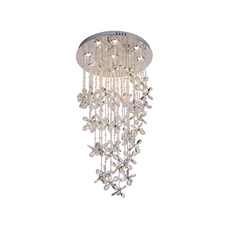Lámpara de techo de cristal LED SAMOA LED/30W/230V Ø 40 cm cromo brillante + mando a distancia