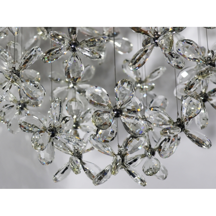 Lámpara de techo de cristal LED SAMOA LED/30W/230V Ø 40 cm cromo brillante + mando a distancia
