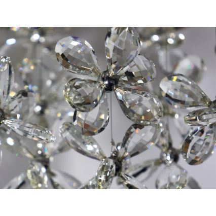 Lámpara de techo de cristal LED SAMOA LED/30W/230V Ø 40 cm cromo brillante + mando a distancia