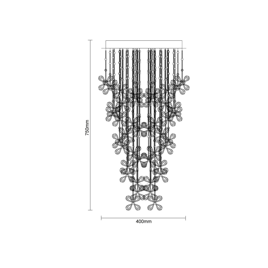 Lámpara de techo de cristal LED SAMOA LED/30W/230V Ø 40 cm cromo brillante + mando a distancia