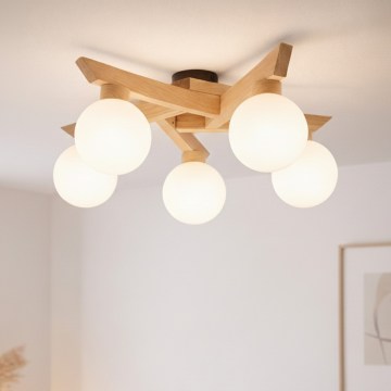 Lámpara de techo de montaje en superficie ANTONIO 5xG9/5W/230V roble/blanco