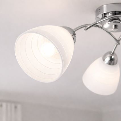 Lámpara de techo de montaje en superficie CLARA 3xE27/15W/230V cromado brillante