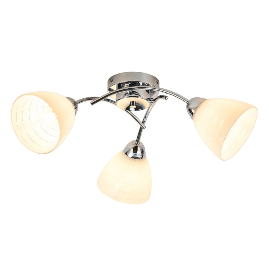Lámpara de techo de montaje en superficie CLARA 3xE27/15W/230V cromado brillante