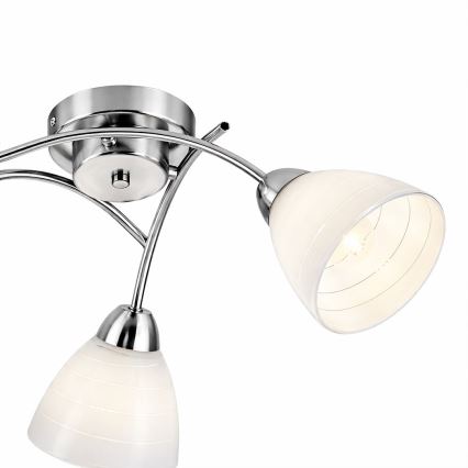 Lámpara de techo de montaje en superficie CLARA 3xE27/15W/230V cromado brillante