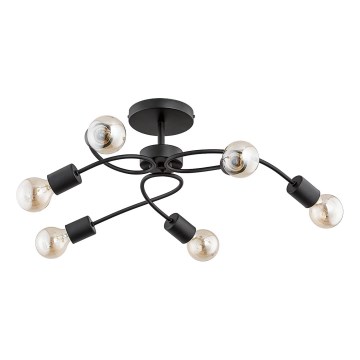 Lámpara de techo de montaje en superficie HELIX 6xE27/15W/230V negra