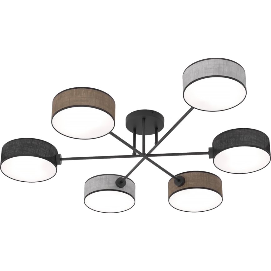 Lámpara de techo de montaje en superficie MAGA 6xE14/10W/230V negra/marrón/gris
