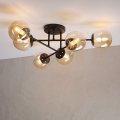 Lámpara de techo de montaje en superficie MALENA 6xE14/5W/230V marrón/beige ahumado