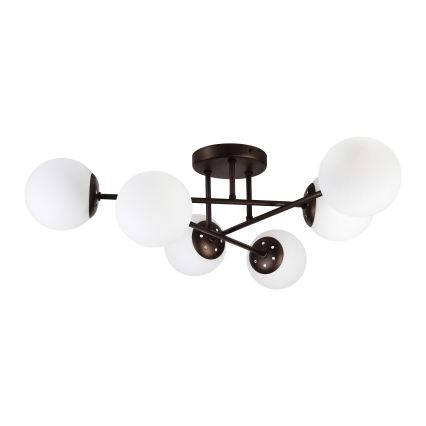 Lámpara de techo de montaje en superficie MALENA 6xE14/5W/230V marrón/blanco