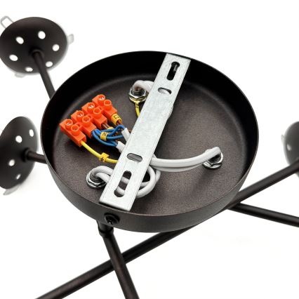 Lámpara de techo de montaje en superficie MALENA 6xE14/5W/230V marrón/blanco