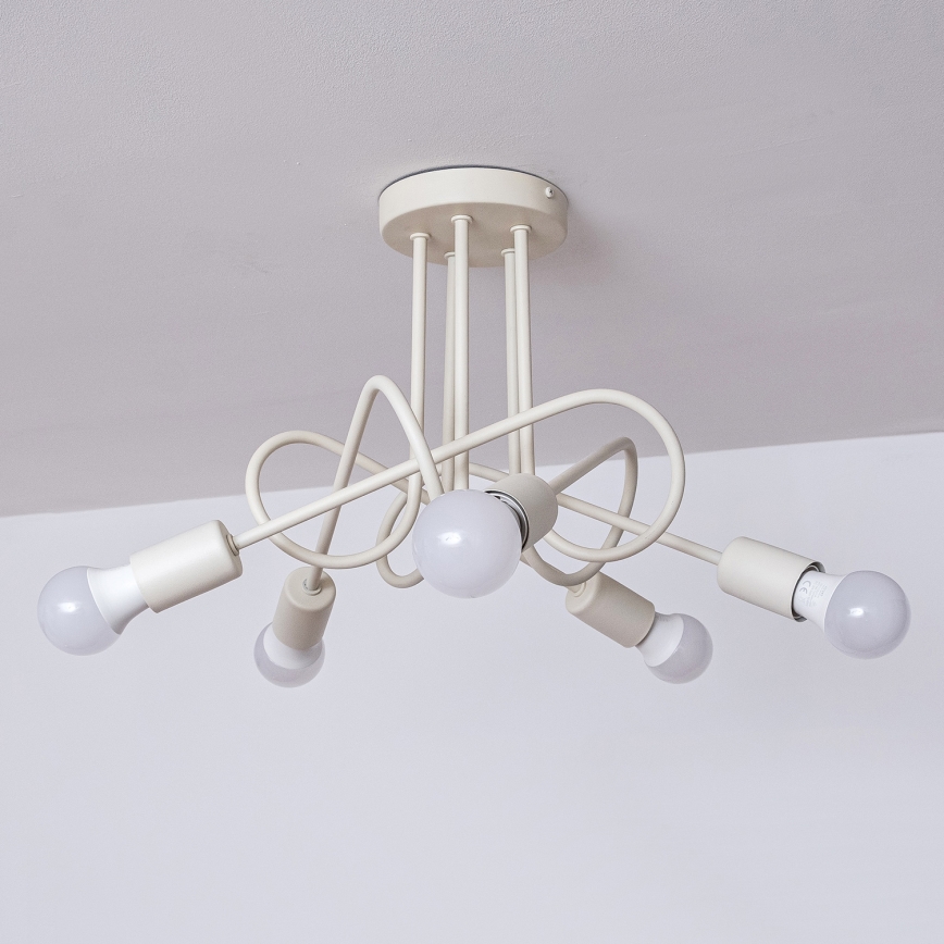 Lámpara de techo de montaje en superficie OXFORD 5xE27/15W/230V color crema