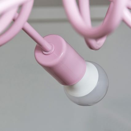 Lámpara de techo de montaje en superficie OXFORD 5xE27/15W/230V, rosa