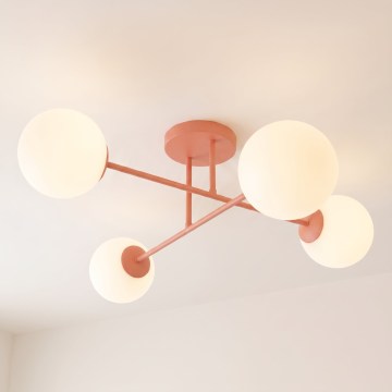 Lámpara de techo de montaje en superficie ROMA 4xE14/10W/230V rosa
