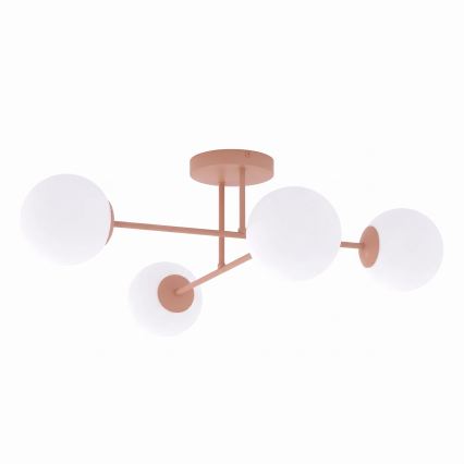 Lámpara de techo de montaje en superficie ROMA 4xE14/10W/230V rosa