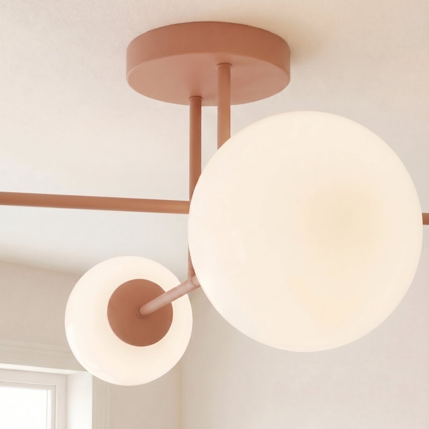 Lámpara de techo de montaje en superficie ROMA 4xE14/10W/230V rosa