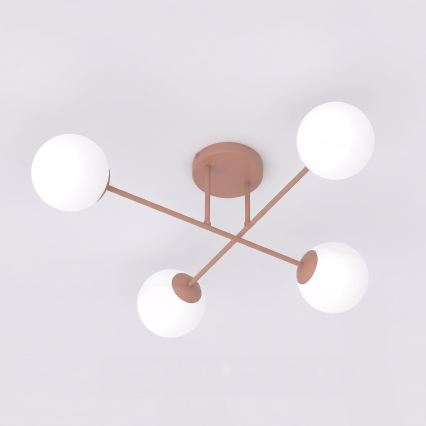 Lámpara de techo de montaje en superficie ROMA 4xE14/10W/230V rosa