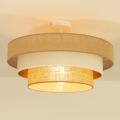 Lámpara de techo de montaje en superficie WENTA 1xE27/60W/230V, diámetro 50 cm, yute/beige