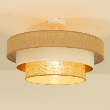 Lámpara de techo de montaje en superficie WENTA 1xE27/60W/230V, diámetro 50 cm, yute/beige
