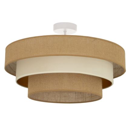 Lámpara de techo de montaje en superficie WENTA 1xE27/60W/230V, diámetro 50 cm, yute/beige