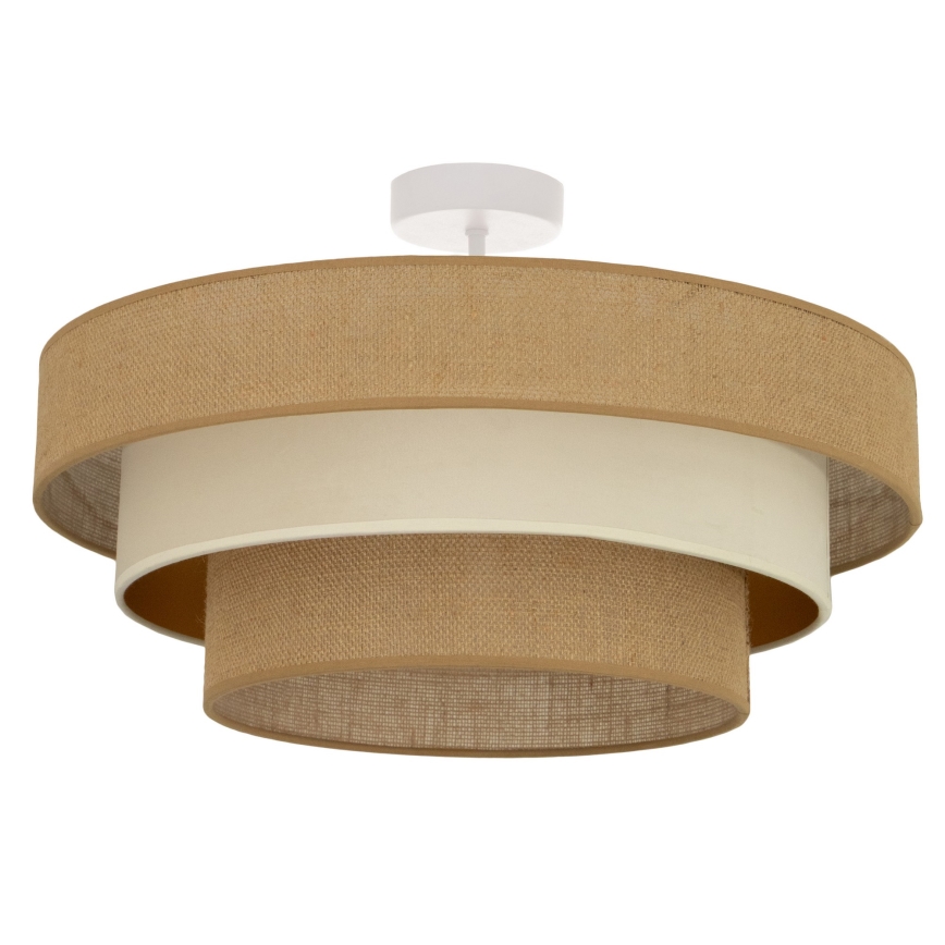Lámpara de techo de montaje en superficie WENTA 1xE27/60W/230V, diámetro 50 cm, yute/beige