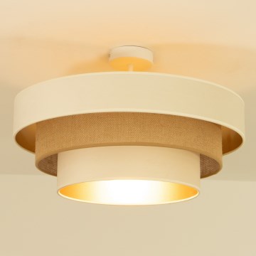 Lámpara de techo de montaje en superficie WENTA 1xE27/60W/230V Ø 50 cm beige/yute