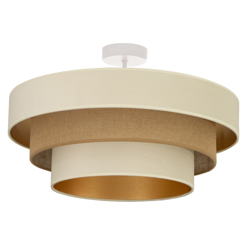 Lámpara de techo de montaje en superficie WENTA 1xE27/60W/230V Ø 50 cm beige/yute