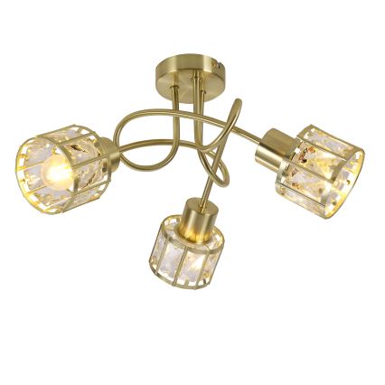 Lámpara de techo de montaje en superficie ZAHARA 3xE27/10W/230V dorada