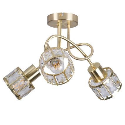 Lámpara de techo de montaje en superficie ZAHARA 3xE27/10W/230V dorada
