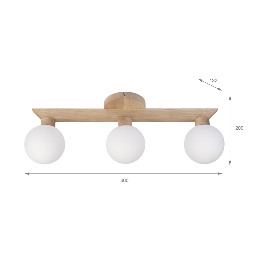 Lámpara de techo de superficie ANTONIO 3xG9/5W/230V roble/blanco