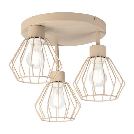 Lámpara de techo de superficie AUDREY 3xE27/60W/230V beige