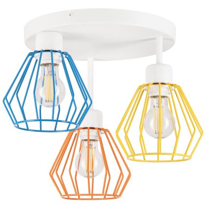 Lámpara de techo de superficie AUDREY 3xE27/60W/230V multicolor