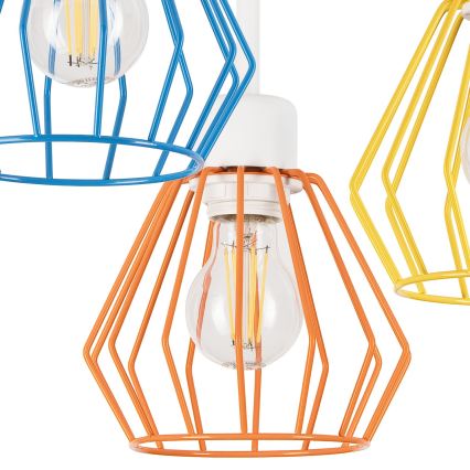 Lámpara de techo de superficie AUDREY 3xE27/60W/230V multicolor