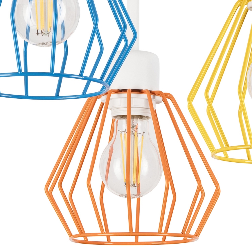 Lámpara de techo de superficie AUDREY 3xE27/60W/230V multicolor