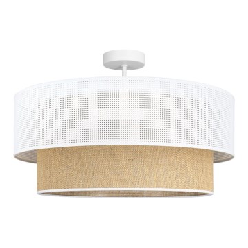 Lámpara de techo de superficie BORHO 1xE27/60W/230V, diámetro 50 cm, acabado blanco y yute