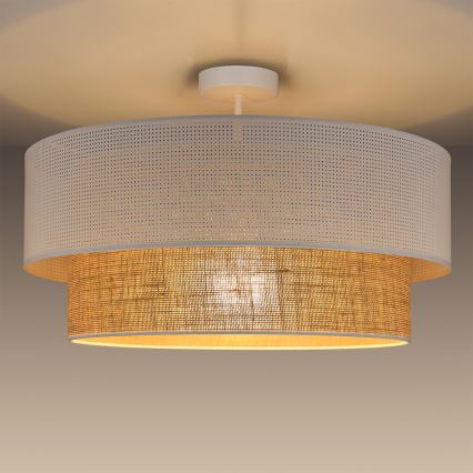 Lámpara de techo de superficie BORHO 1xE27/60W/230V Ø 40 cm blanco/yute