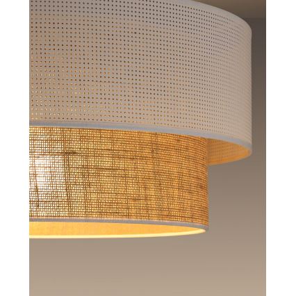 Lámpara de techo de superficie BORHO 1xE27/60W/230V Ø 40 cm blanco/yute