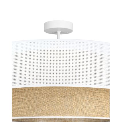 Lámpara de techo de superficie BORHO 1xE27/60W/230V Ø 40 cm blanco/yute