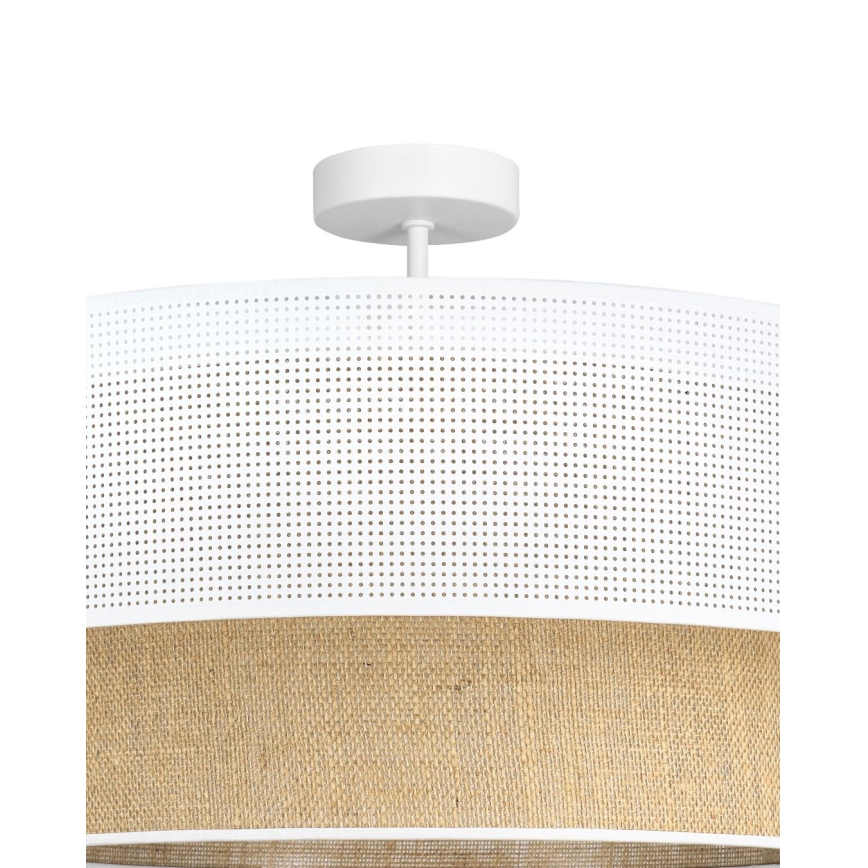 Lámpara de techo de superficie BORHO 1xE27/60W/230V Ø 40 cm blanco/yute