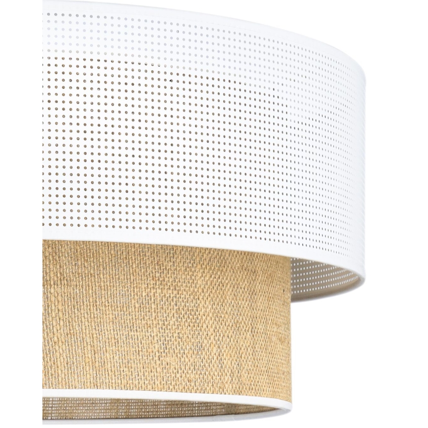 Lámpara de techo de superficie BORHO 1xE27/60W/230V Ø 40 cm blanco/yute