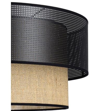Lámpara de techo de superficie BORHO 1xE27/60W/230V Ø 40 cm negra/yute