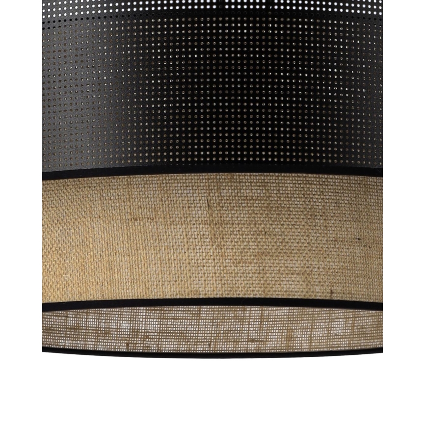 Lámpara de techo de superficie BORHO 1xE27/60W/230V Ø 40 cm negra/yute