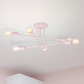 Lámpara de techo de superficie CAMBRIDGE 6xE27/15W/230V rosa