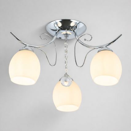 Lámpara de techo de superficie ELLA 3xE27/15W/230V cromo brillante
