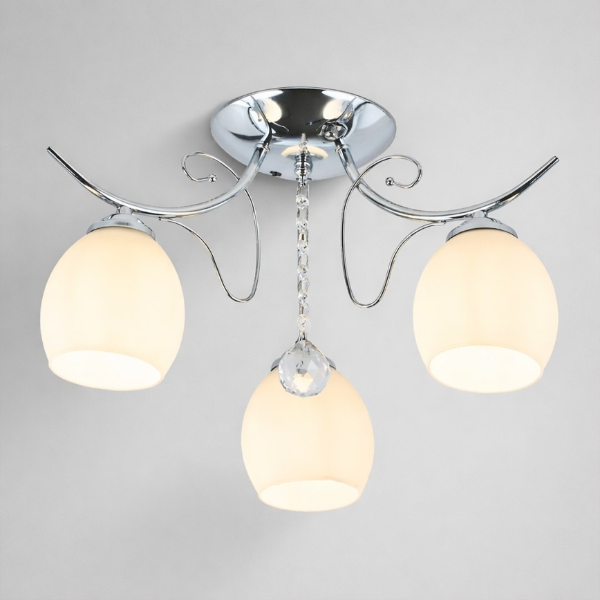 Lámpara de techo de superficie ELLA 3xE27/15W/230V cromo brillante
