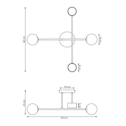 Lámpara de techo de superficie HOLON 2xG9/8W/230V + 2xGX53/12W blanca