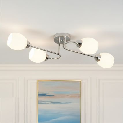 Lámpara de techo de superficie KING 4xE27/15W/230V cromo brillante