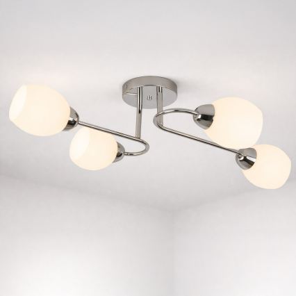 Lámpara de techo de superficie KING 4xE27/15W/230V cromo brillante